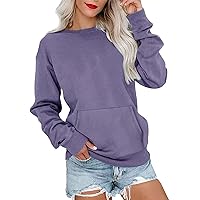 Women's Long Sleeve Sweatshirt Casual Crewneck Oversized Pullover Hoodies Fall Tops