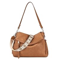 Hobo Crossbody Bags for Women Vegan Leather Handbags Tote Purse Shoulder Bag Women's Handle Bags with Wide Strap