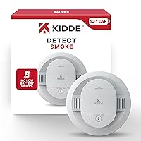 Kidde Smoke Detector, 10-Year Battery Powered, LED Warning Light Indicators