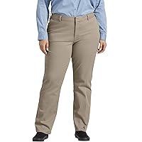 Dickies Women's Size Perfect Shape Straight Twill Pant-Plus