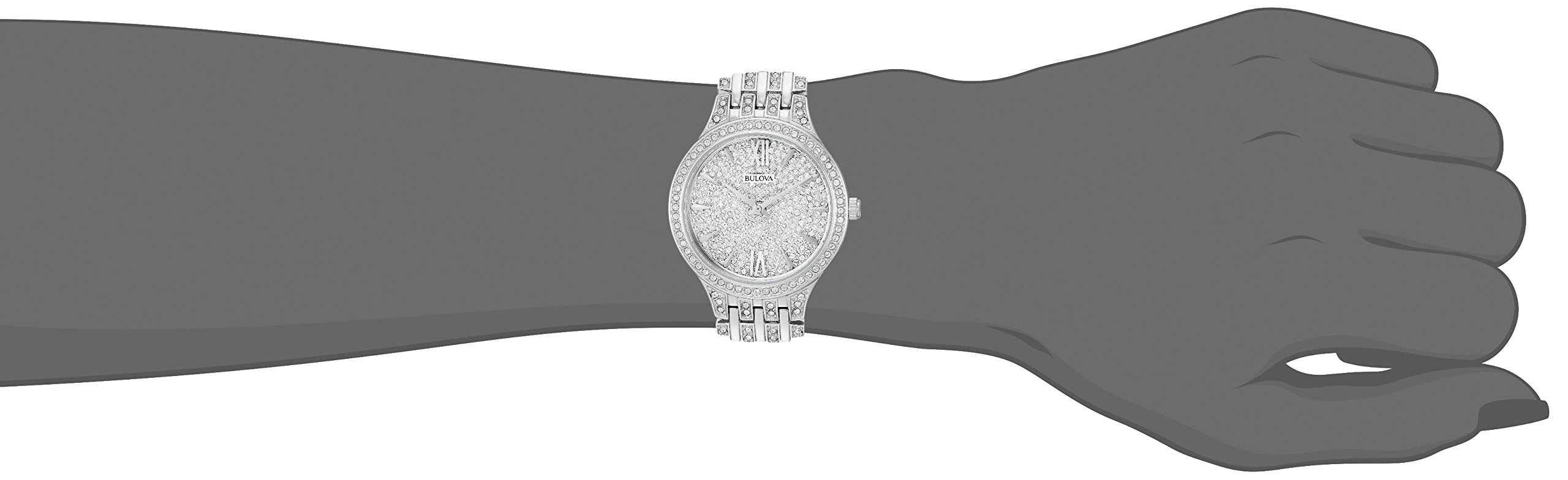 Bulova Crystal Pave 3-Hand Quartz Slim Case Watch