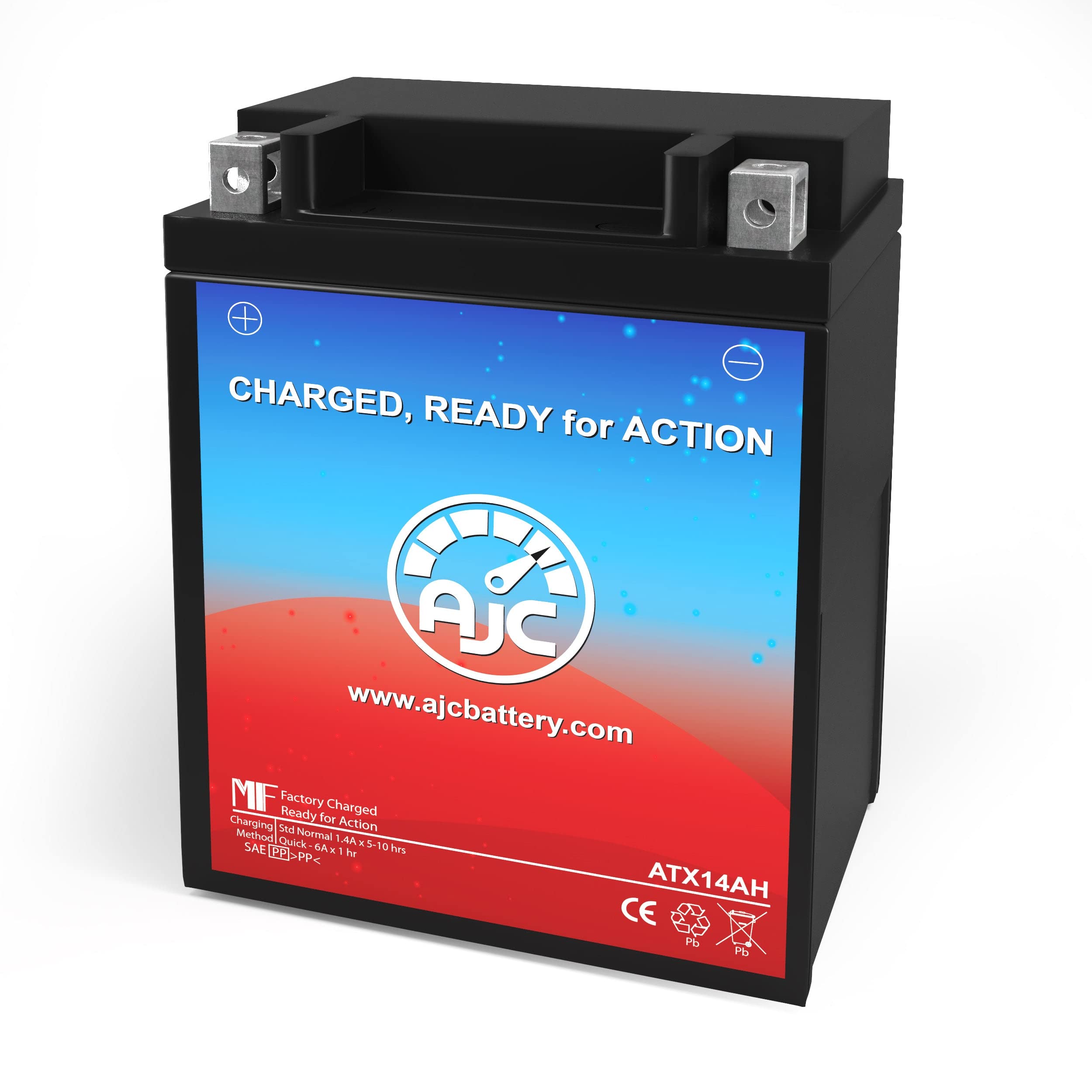 Power Source WPX14AH-BS Powersports Replacement Battery - This is an AJC Brand Replacement