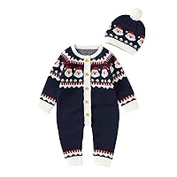 Baby Boy Shawl Sweater Christmas Santa Knitted Sweater Baby Jumpsuit Romper Cotton 1 Toddler Boys Christmas