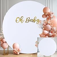 7.2 FT White Round Backdrop Cover for 5 to 7.2ft Circle Arch Stand - Adjustable Polyester Arch Backdrop Cover for Wedding Arch Birthday Party Photography Decoration
