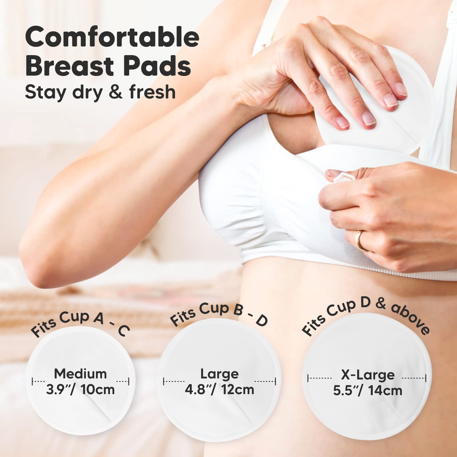KeaBabies 3 in 1 Postpartum Belly Support Recovery Wrap and Organic Bamboo 3-Layers Nursing Breast Pads - Postpartum Belly Band - 14 Washable Pads + Wash Bag - After Birth Brace - Breastfeeding Pad