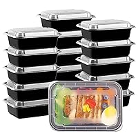 Moretoes 15 Pack Meal Prep Containers Reusable, Food Containers With Lids 24oz, 1 Compartment Food Storage Containers, Reusable Lunch Boxes Food Grade Bento Box, Microwave/Freezer/Dishwasher Safe