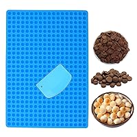 Silicone chocolate drop mold, Small Round Silicone Mold, Baking Mat, Semi Sphere Gummy Sweet Candy Molds for Caramels Cookies Ganache Jelly Pet Treats Baking Mold Small Decorations (468-Cavity Blue)