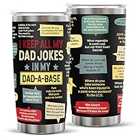 Fathers Day Dad Gifts from Daughter Son Wife, Funny Gifts for Dad Husband Grandpa Bonus Dad Step Dad, Unique Birthday Present Ideas for Father Men Him on Father's Day Christmas - Dad Joke Tumbler 20oz