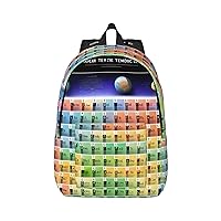 Periodic Table Of Elements Print Canvas Laptop Backpack Outdoor Casual Travel Bag Daypack Book Bag For Men Women