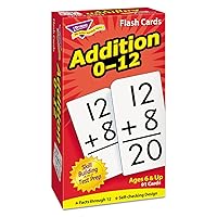 Trend Enterprises: Math Skill Drill Flash Cards, Addition 0-12, Self-Checking Cards to Practice and Master, Great for Skill Building and Test Prep, 91 Cards Included, Ages 6 and Up