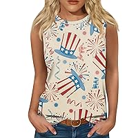 Tank Tops Women America Shirts Sexy Sleeveless Independence Day Cool Camisole Patriotic Comfortable Crew Neck Tank