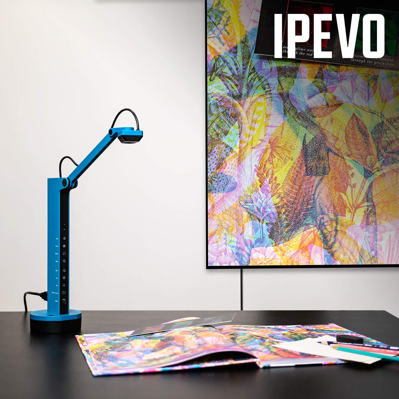 IPEVO VZ-X Wireless 8MP Document Camera, 3 Modes of Connectivity — Wi-Fi, HDMI, and USB, Compatible with Web Conferencing Software in USB Mode, Works Wirelessly with iOS, tvOS, and Android