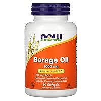 NOW Supplements, Borage Oil 1000 mg with 240mg of GLA (Gamma Linolenic Acid), 60 Softgels