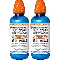 TheraBreath Dentist Recommended Fresh Breath Oral Rinse - Icy Mint Flavor, 16 Fl Oz (Pack of 2)