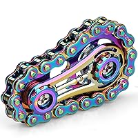 Bike Chain Gear Fidget Spinner for Stress Relief, Metal Sprocket Chain Fidget Toy for Kids Adults, Kinetic Desk Toy Novelty Hand Finger Spinner for Anti-Anxiety, Cool Toy Gift for Man Boy