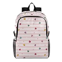ALAZA Colorful Ladybugs Beetles on Pink Stripe Lightweight Packable Foldable Travel Backpack