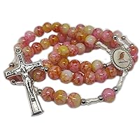 Rosary Gift Multicolor Pink Purple Red White Multicolor Rosaries From Medjugorje Our Lady/Divine Jesus Center + Gift Bag