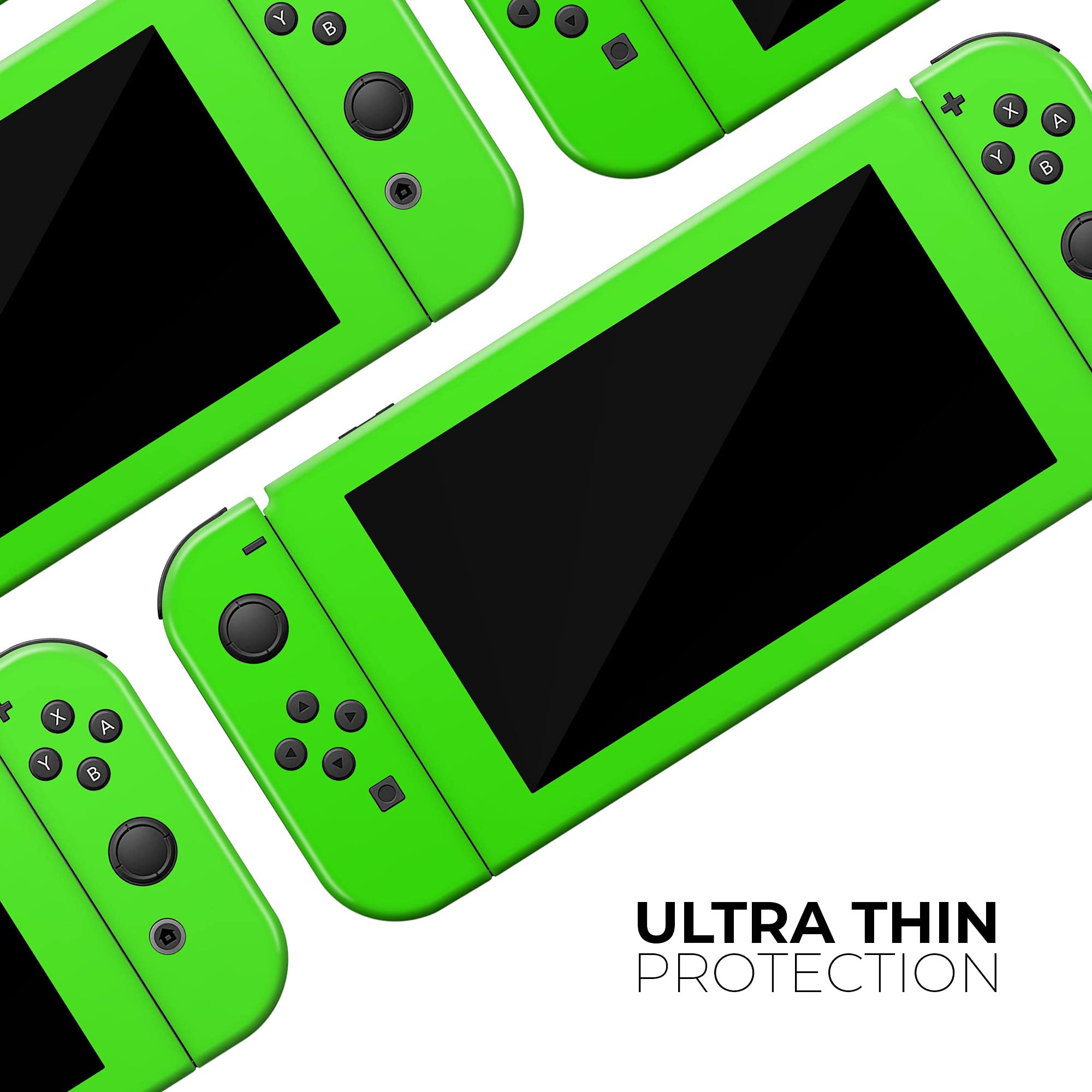 Design Skinz - Compatible with Nintendo Switch Console + Joy-Con - Skin Decal Protective Scratch-Resistant Removable Vinyl Wrap Cover - Solid Lime Green V2