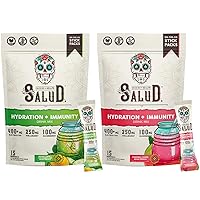 Salud 2-Pack | 2-in-1 Hydration + Immunity (Cucumber Lime) & Hydration + Immunity (Guava) – 15 Servings Each, Agua Fresca Drink Mix, Non-GMO, Gluten Free, Vegan, Low Calorie, 1g of Sugar