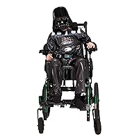 STAR WARS Darth Vader Youth Adaptive Costume - Printed Jumpsuit with Tube Access, Roomier Legs, and Plastic Mask (Wheel Cover Sold Separately) - Medium Multi