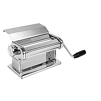 MARCATO Made in Italy Atlas 180 Slide Manual Pasta Machine, Chrome Steel. Good for pasta, bread and cake decoration