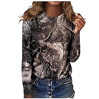 FYUAHI Women's Fashion Casual Long Sleeve Fall Tops for Women Work Casual Halloween Print Round Neck Pullover Top Blouse