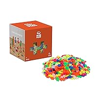 PLUS PLUS - Open Play Set - 600 Piece - Neon Color Mix, Construction Building Stem Toy, Interlocking Mini Puzzle Blocks for Kids