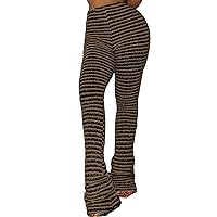 HuiSiFang Stacked Sweatpants for Women Fringe Tassels Patchwork Knitted Bodycon Leggings