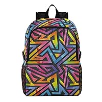 ALAZA Rainbow Geometric Lightweight Packable Travel Hiking Backpack