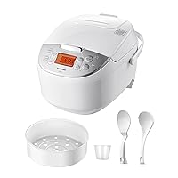 Rice Cooker 6 Cup Uncooked – Japanese Rice Cooker with Fuzzy Logic Technology, 7 Cooking Functions, Digital Display, 2 Delay Timers and Auto Keep Warm, Non-Stick Inner Pot, White