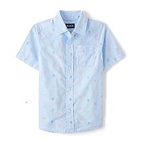 The Children's Place Baby Boy's and Toddler Poplin Short Sleeve Button Down Shirt