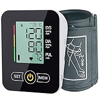 Blood Pressure Monitor - Portable Fully Automatic Digital Upper Arm Blood Pressure Monitor with Extra Large Cuffs,Large LCD Display BP Monitor for Home Use - No Voice Function (Black)