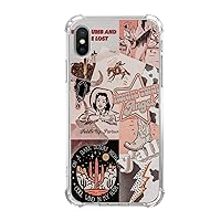 Aesthetic Western Cowgirl Collage Phone Case Compatible with iPhone Xs/iPhone X, Cool Howdy Cowgirl Boots Pattern Case for iPhone Xs/iPhone X, Unique Trendy Soft TPU Bumper Cover