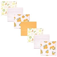 Hudson Baby Unisex Baby Cotton Flannel Receiving Blankets Bundle, Citrus Orange, One Size