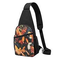 Crow On The Branch Sling Bags For Man And Women Crossbody Chest Bag Shoulder Bag For Casual Sport Daypack