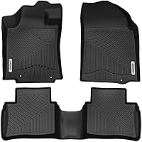 OEDRO Floor Mats Compatible for 2014-2015 Nissan Altima / 2016-2020 Nissan Maxima, Unique Black TPE All-Weather Guard Includes 1st and 2nd Row: Front, Rear, Full Set Liners