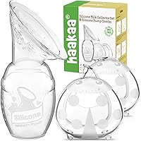 haakaa Manual Breast Pump for Breastfeeding 4oz/100ml and Ladybug Milk Collector 2.5oz/75ml Combo, Food-Grade Silicone