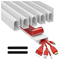 Cable Management Under Desk (31.5in J Channel 2x15.7in) Self Adhesive Cable  Raceways Cable Channel, Easy to Install Cord Cover Cable Hider Desk Cord