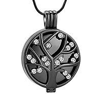 Cremation Jewelry Tree-of-Life-Pendant Urn Pendant Necklace with Hollow Urn Cremation Jewelry for Ashes