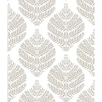RoomMates RMK11512WP Hygge Fern Damask Taupe Peel and Stick Wallpaper, Roll
