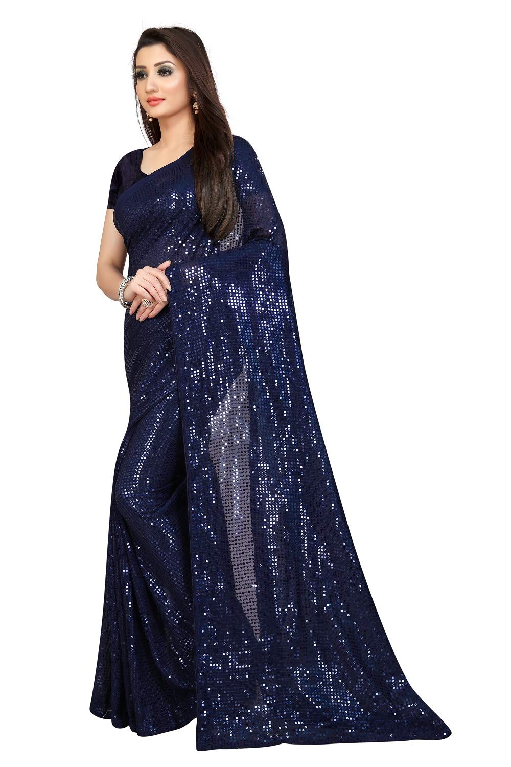 kfgroup Women's Woven Pure Georgette Saree Ethnic Dresses Wedding Sari with Blouse Piece
