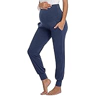 AMPOSH Women's Maternity Pants Stretchy Lounge Workout Pants Casual Loose Comfy Pregnancy Joggers with Pockets