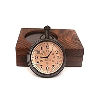 Vintage Classic Pocket Watch with Chain and Wooden Box - Timeless Elegance for Men and Women, Gift 46mm