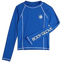 Body Glove Boys' Long Sleeve Rash Guard Shirt – UPF 50+ Quick Dry Sun and Sand Protection Swim Shirt – Kids Swimwear (5-14)