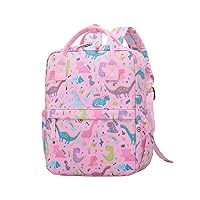 THE Crafts Cute Toddler Preschool Backpack Dinosaur Unicorn School Book Bag for Girls, Boys, Kids, Kindergarten Nursery Travel Bag with Chest Strap(Pink Dinosaur)