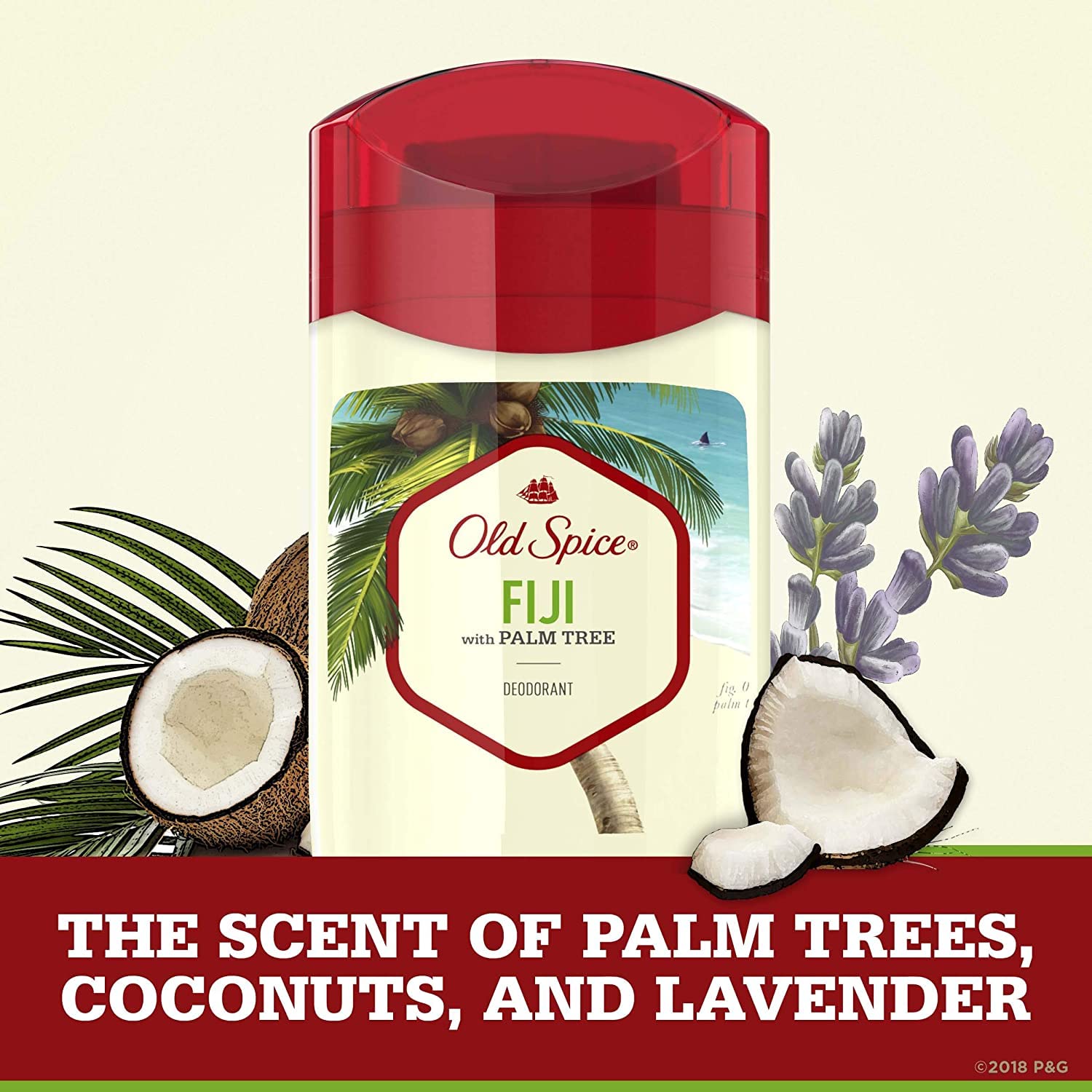 Old Spice Aluminum Free Deodorant for Men Fiji With Palm Tree Scent Inspired By Nature 3 Oz, Pack Of 3