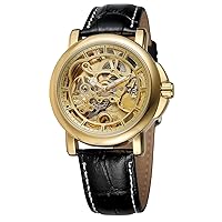 Men’s Watch Automatic Self-Winding Leather Watch Steampunk Skeleton Wrist Watch