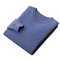 Men's 100% Wool Basic Sweater Men's Twisted Light Business Crewneck Fall/Winter Knitted Pullover
