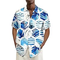 Funky Hawaiian Shirt for Men Casual Floral Short Sleeve Shirts Summer Button Down Tropical Holiday Beach Shirts M-4XL