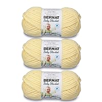 Bernat Baby Blanket Baby Yellow Yarn - 3 Pack of 100g/3.5oz - Polyester - 6 Super Bulky - 72 Yards - Knitting/Crochet